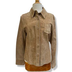 True Grit Tan Leather Shirt Jacket